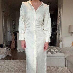 Zara Cream Long Sleeve Dress
